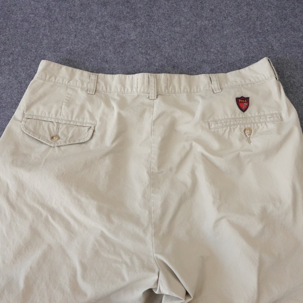 Polo Ralph Lauren Mens Pleated Chino Pants Khaki Tan 100% Cotton 35 x 35 - Picture 6 of 12